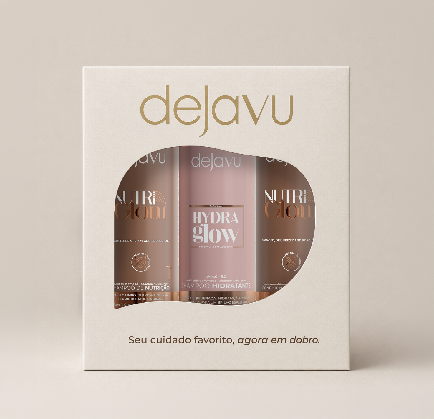Trio  NutriGlow+HydraGlow | Shampoo em Dobro